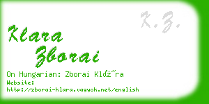 klara zborai business card